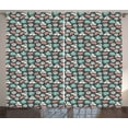 thumbnail image 1 of Ghost Curtains 2 Panels Set, Pattern with Spooky Weird Monsters Ghosts and Skulls Grunge Look in Muted Colors, Window Drapes for Living Room Bedroom, 108W X 90L Inches, Multicolor, by Ambesonne, 1 of 3