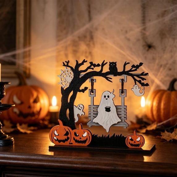 Ghost Decor Swinging Ghost Halloween Home Decor Halloween Decorations Outdoor Ghost On A Swing Halloween Gifts Halloween Figurines