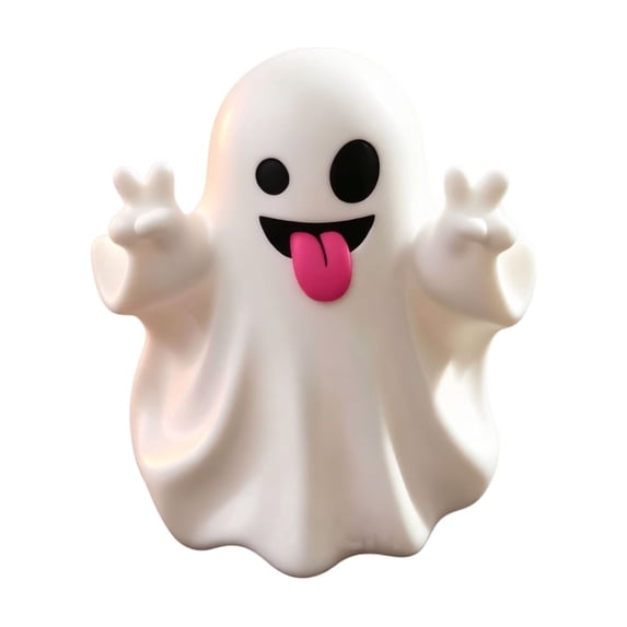 Ghost Decorations, Halloween Ghost, Halloween Desk Decor, 7X7 Inch Spooky Cute Ghost Figurine, Fun Halloween Accent for Home, Office, Party Table Decor