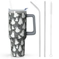 thumbnail image 1 of Ghost Design 40oz Halloween Tumbler w/Handle - Stainless Steel Insulated Cup, Keeps Ice 32Hrs, Spooky Gift for Adults, 1 of 5