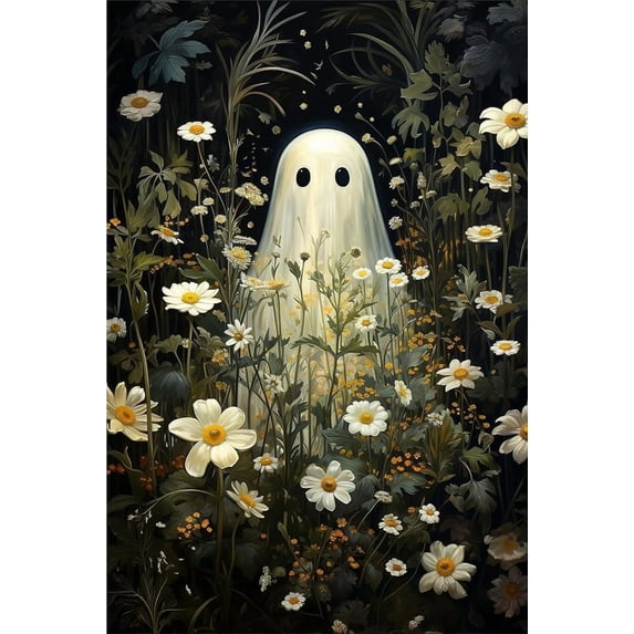 Ghost Diamond Art Painting Kits for Adults Beginners,5D DIY Halloween Horror Full Drill Diamond Art Paint with Diamonds Dots for Home Decor 12x16 inch