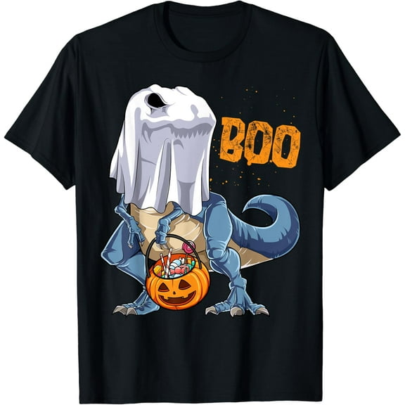 Ghost Dinosaur T rex Funny Boo Halloween Boys Men Pumpkin Gifts For Hallowen T-shirt