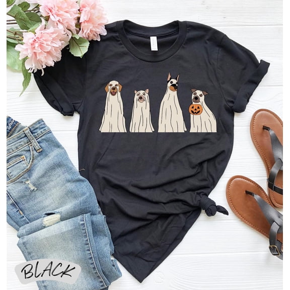 Ghost Dog T-shirt, Cute Ghost Dog Tee, season Dog T-shirt, Spooky Season, Dog Lovers Tshirt, season Cute Shirt, F6236 All Size S-5Xl