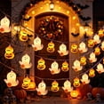 thumbnail image 1 of Ghost & Double Pumpkin String Lights, Warm White LED Decorative Light Strings, Battery Operated Waterproof Lights, Cute Halloween Ambient Lighting for Outdoor Party Home Yard Decor (59in 10 Lights), 1 of 6
