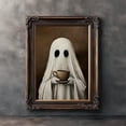 thumbnail image 1 of Ghost Drinking Coffee Posters Ghost Tea Print Poster Wall Art Canvas Artwork Home Ghost Coffee Kitchen Halloween Decoration No Frame, 1 of 8