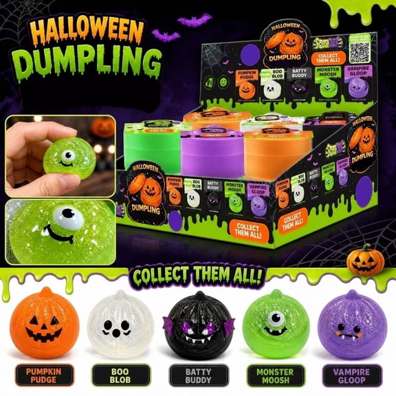 Ghost Dumpling Blind Box,Halloween Squishys Dumpling Toys,Slow Rising Fidget Squeeze Toys for Stress Relief,Perfect for Halloween Birthday Party Favors - Random One