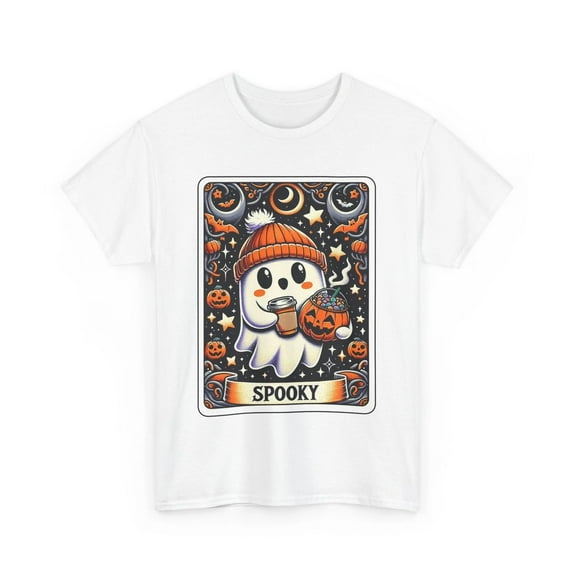 Ghost Emoji T-Shirt, Funny Spooky Tee, Cool Halloween Ghost Graphic Shirt