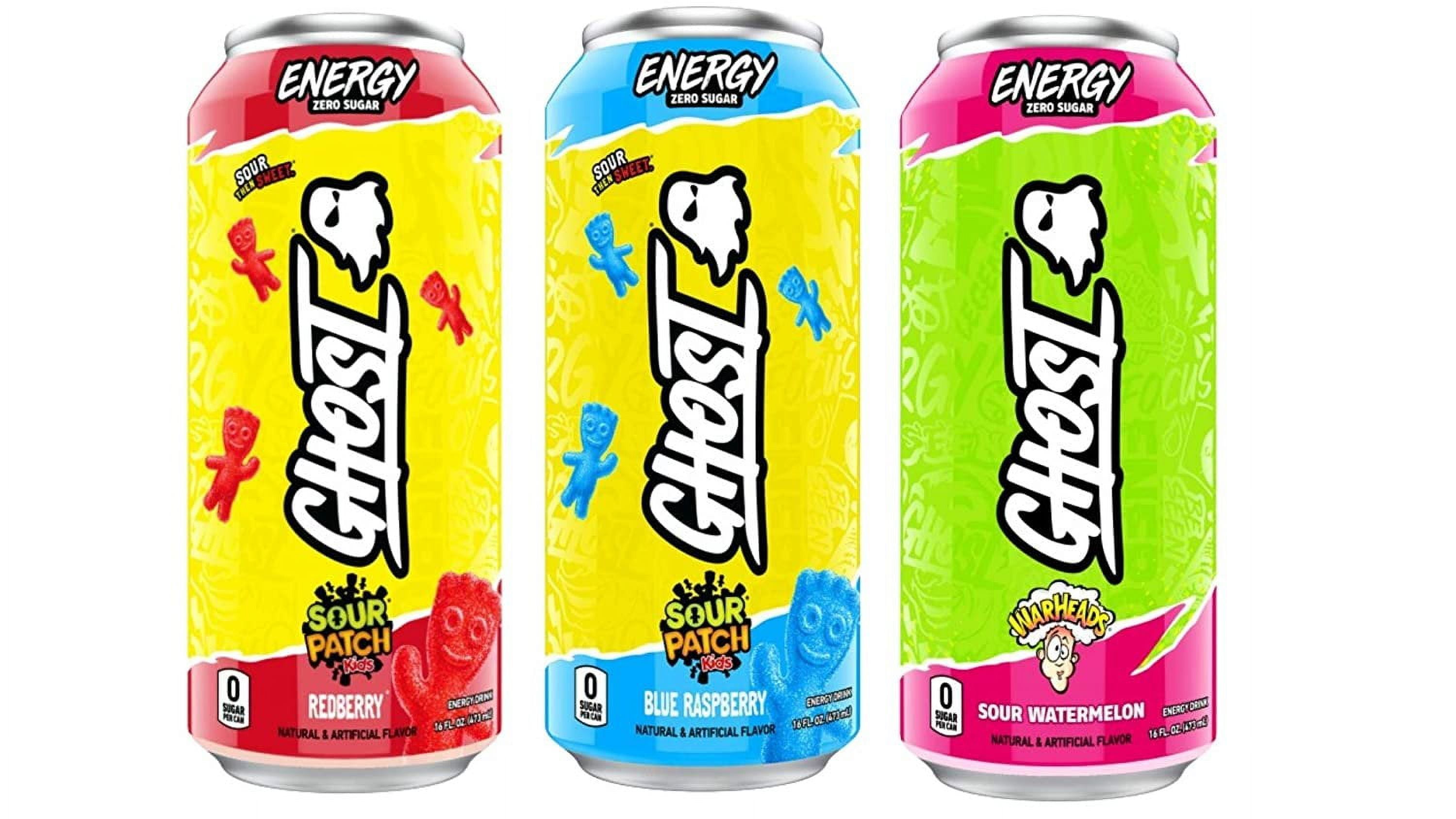 Ghost Energy Ready to Drink 16 Ounce Cans Sour Patch Kids/Warheads Variety Pack, 12 Cans