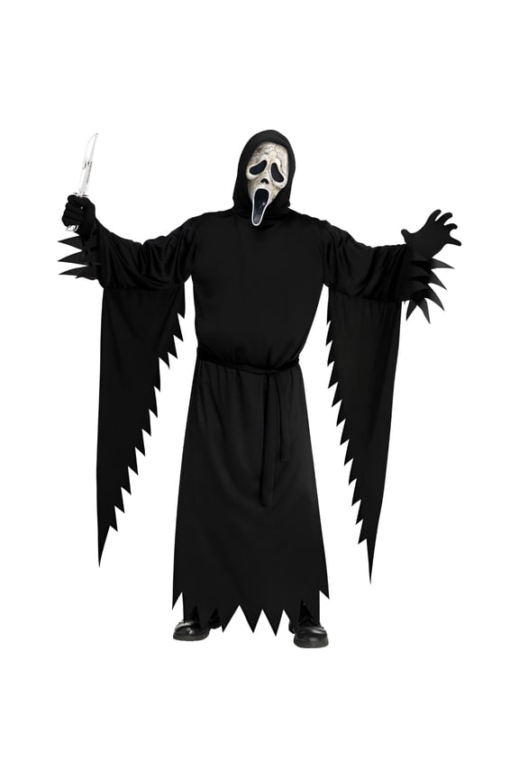 Fun World Ghost Face Aged Adult Costume, One Size Fits Most