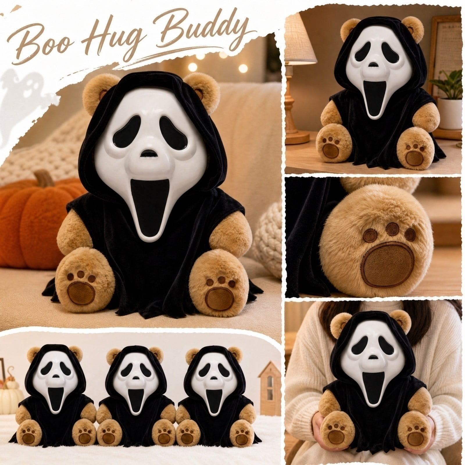 Ghost Face Bear Terrors Plush, Spirit Halloween's Terrors Turn Horror's Biggest Killers Into Cuddly Collectibles