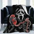 thumbnail image 1 of Ghost-Face Blanket Scary Movie Anti-Pilling Throw Blanket Plush Blanket Lightweight & Ultra-Soft, Warm & Comfy Flannel Fleece Blanket for Couch, Bed, Sofa, 60x80, 1 of 6