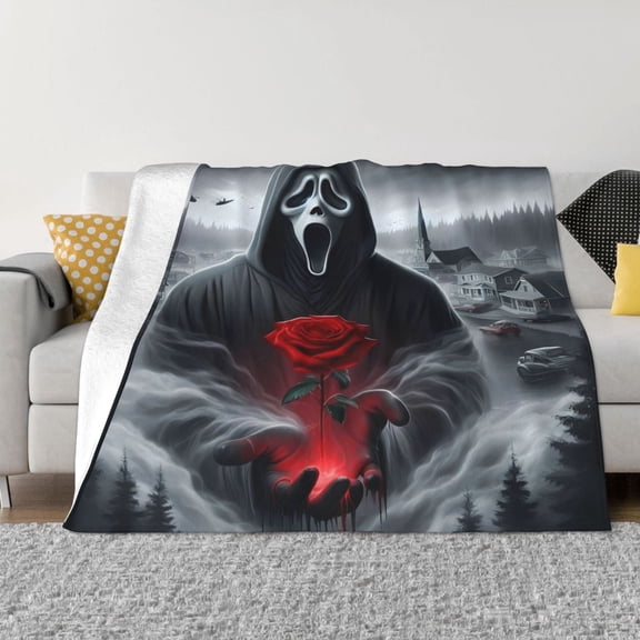 Ghost-Face Blanket - Ultra Soft Micro Fleece Throw Blankets, Comfy Throw Blanket For Couch, Gift For Adults, Kids And Teens, Bed, Sofa, Chair, Camping And Travel 40"X30"