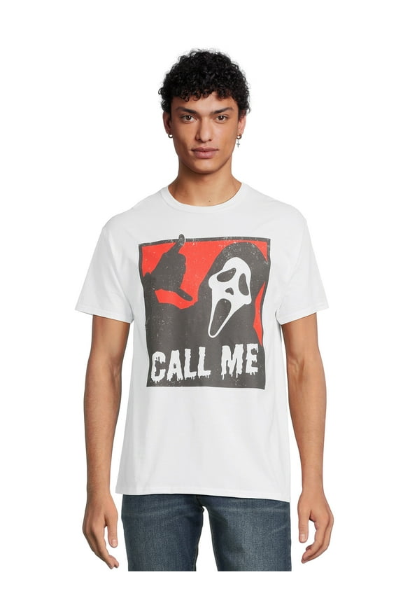 Ghost Face Call Me Men's and Big Men's Graphic Tee Shirt, Sizes S-3XL