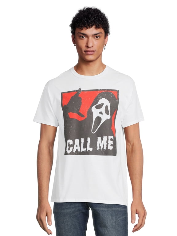 Ghost Face Call Me Men's and Big Men's Graphic Tee Shirt, Sizes S-3XL