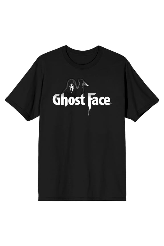 Ghost Face Character and Logo Men's Black Graphic Tee