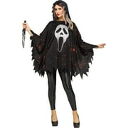 Ghost Face Glitter Poncho, Halloween Accessory for Adults, One Size Fit, by Fun World