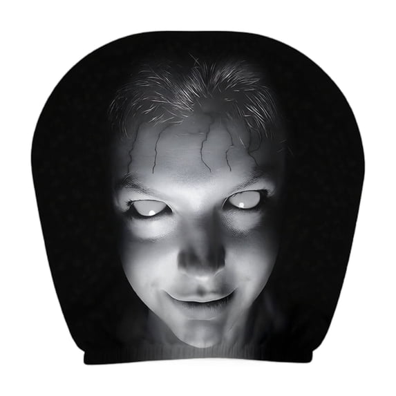 Ghost Face Headrest Covers – 2 Pack Spooky Scary Headrest Covers for Cars – Funny Washable Breathable Face Car Head Rest Cover Protector for Halloween