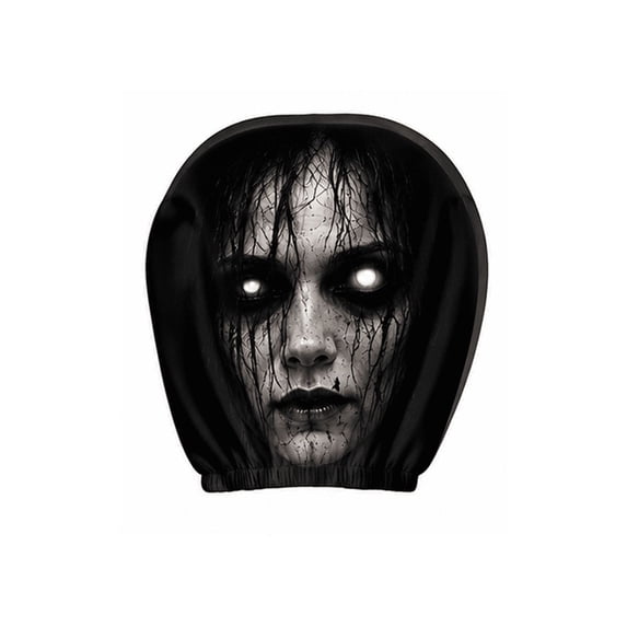 Ghost Face Headrest Covers, 2 Pcs Scary Headrest Covers for Cars | Spooky Creepy Halloween Auto Head Rest Protector with Ghost Face Mask Design for All Car - A