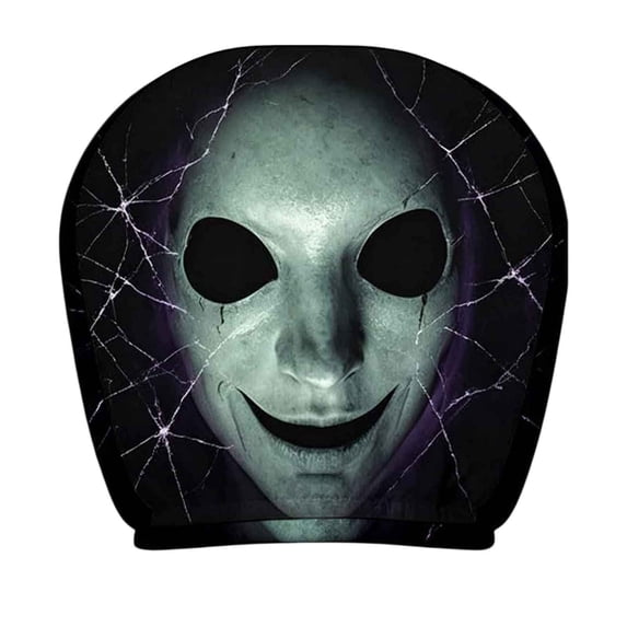 Ghost Face Headrest Covers, 2 Pcs Spooky Headrest Covers for Cars, Eerie Ghost Headrest Covers for Car, Creepy Halloween Vehicle Accessories, Haunting Ghost Auto Headrest Protectors,I