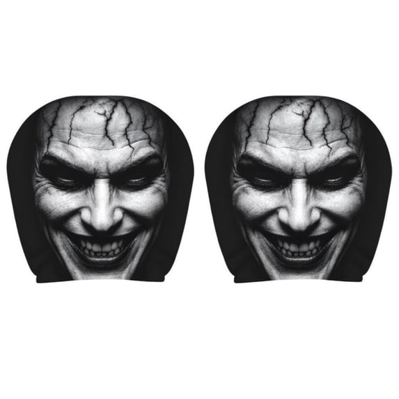 Ghost Face Headrest Covers for Cars, 2 Pcs Halloween Car Headrest Covers, Ghost Face Headrest Covers, Spooky Ghost Car Seat Headrest Protectors, Washable Eerie Headrest Protector for Trucks & SUV,G