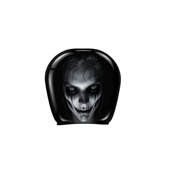 Ghost Face Headrest Covers, Frightening Eerie Print Car Headrest Sleeve, Breathable Polyester Material Comfort For Long Drives (1PCS)