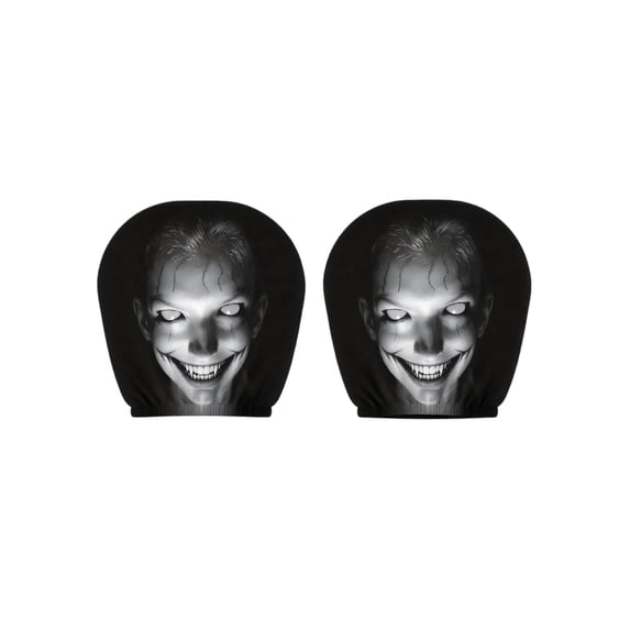 Ghost Face Headrest Covers, Scary Face Printing Auto Seat Universal Halloween Elastic Models Headrest Protector-Eye Effects Cover Funny Decoration for Car Interior Vehicle Truck SUV (G)