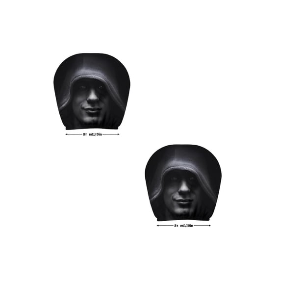 Ghost Face Headrest Covers, Set of 2 Funny Scary Headrest Covers for Cars, Breathable Washable Head Rest Cover Protector, Halloween Car Interior Decoration Accessories