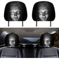 thumbnail image 1 of Ghost Face Headrest Covers Soft Elastic Spooky Ghost Pattern Snug Fit Seat Accessory For Halloween Auto Interior (2Pcs), 1 of 6