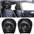 thumbnail image 1 of Ghost Face Headrest Covers Stretch Washable Polyester Cartoon Ghost Universal Halloween Decor For SUV Truck (2Pcs), 1 of 5