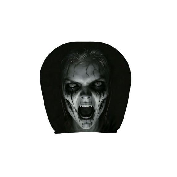 Ghost Face Headrest Covers, Unique Terrifying Halloween Ghost Design Vehicle Headrest Protector, Washable Stain Resistant Fabric (1PCS)