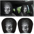 thumbnail image 1 of Ghost Face Headrest Covers for Cars, Funny Scary Printing Auto Seat Headrest Protector, Washable Breathable Polyester Fabric, 1/2/4 Packs, 1 of 5