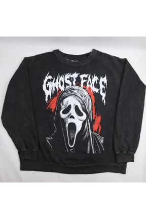 Ghost Face Horror Club Sweatshirt, Scream Pullover Crewneck Slasher Film