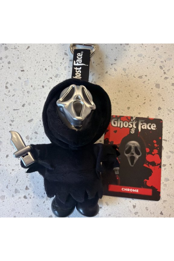 Ghost Face Mystery Plush Bag Clip, 3D Horror Mask Plush Keychain, Random Style Blind Bag Accessory for Purse Backpack Car Mirror Controller Hanger, Trendy Adult Collector Display Toy Gift(Random)