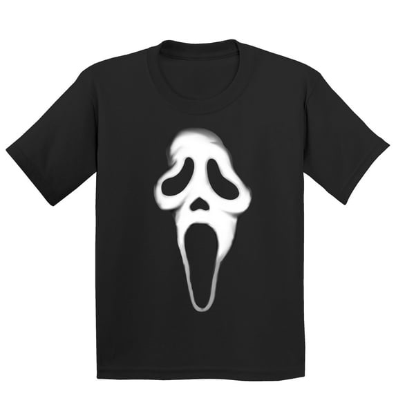 Ghost Face Scary Halloween Costume Shirt Funny Movie Semi Fitted Youth T-shirt, XS, Black
