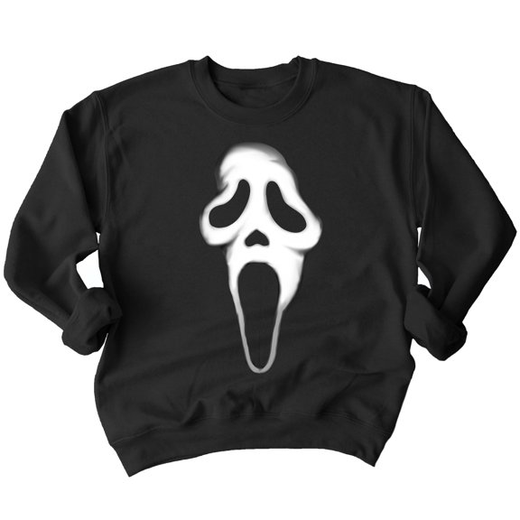 Ghost Face Scary Halloween Costume Shirt Funny Movie Unisex Sweatshirt, S, Black