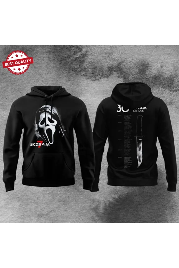 Ghost Face Scream 7 30th Anniversary Kill Tour Hoodie, All Sizes S-5XL