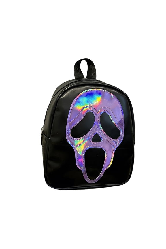 Ghost Face Scream 7 Faux Leather Mini Backpack - 9.25" × 7.09" Horror Themed Backpack for Movie Nights