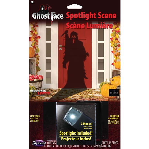 Ghost Face Silhouette with Spotlight Decoration