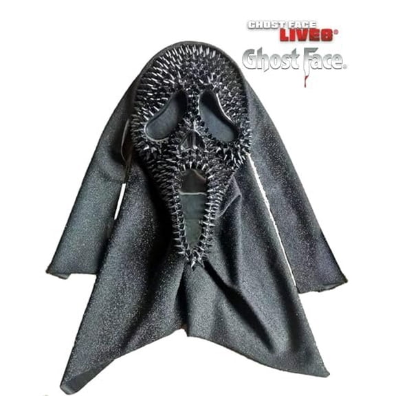 Fun World Scream Ghost Face Spiked Black Character Costume Mask