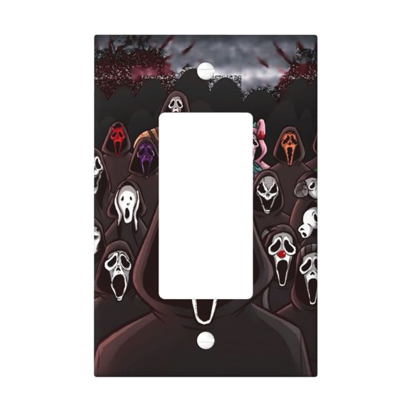 Ghost-Face Switch Plate, Decora Outlet Wall Plate Cover, Decorative Light Switch Cover For Home Kidroom Nursery Bedroom Decor Style U