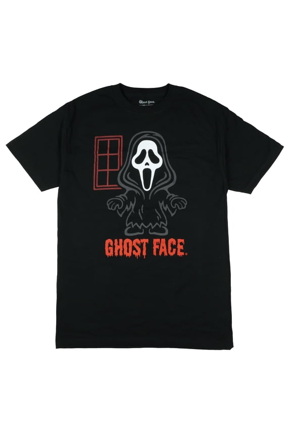 Ghost Face T-Shirt Men's Chibi Window Drip Short Sleeve Graphic Top