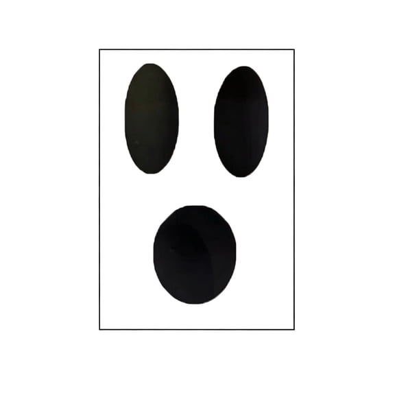 Ghost Face Vinyl Decal Sticker, Black Spooky Eye Mouth Adhesive Patch, DIY Decor for Candy Bucket, Cup Surface and Halloween Craft Layout