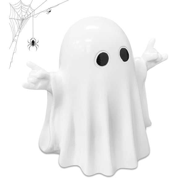 Ghost Figurine Halloween Decorations Ghost Decor, Rock Funny Ghost Statue, Cute Ghost Figurine,Resin Ghost Statue Halloween Decoration for Gift Props Tabletop Home Decor New Year's Gifts(Rock)