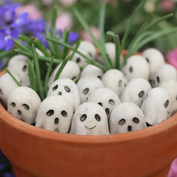 Ghost Figurine,Halloween Ghost Decor,20 Pack Small Ghost Ornaments - Cute Outdoor Halloween Decor for Patio, Bonsai, Garden - Weatherproof Spooky Figurines(20pcs/Set 0.8in)