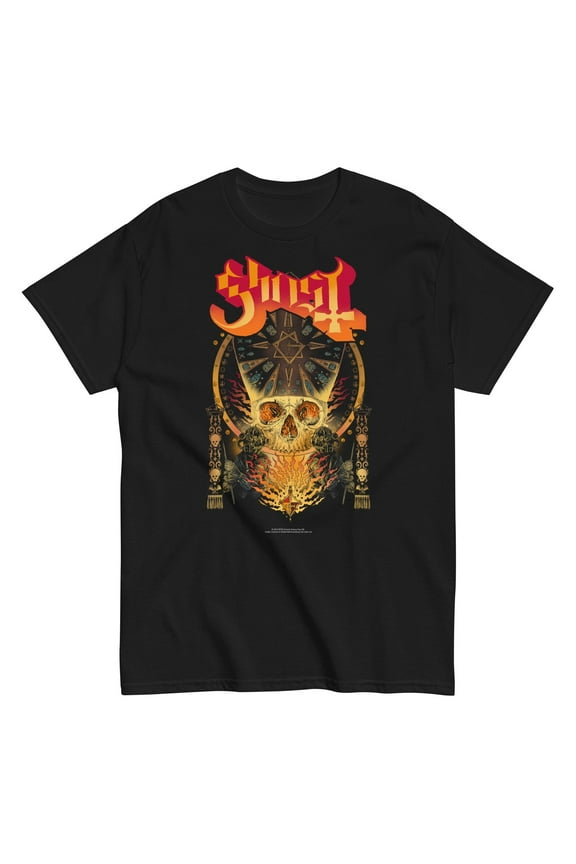 Ghost - Flaming Logo Unisex T-Shirt - Black - Extra Large
