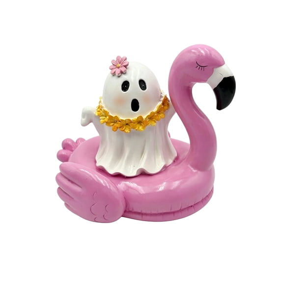 Ghost Flamingo Pool Float Halloween SUMMERWEEN Spooky Decor