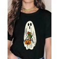 thumbnail image 1 of Ghost Floral Groovy Vintage Retro Halloween Costume Women's T‑Shirt, Halloween Tee, 1 of 5