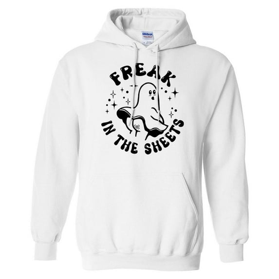 Ghost Freak in the Sheets Hoodie Sweatshirt Unisex Large White