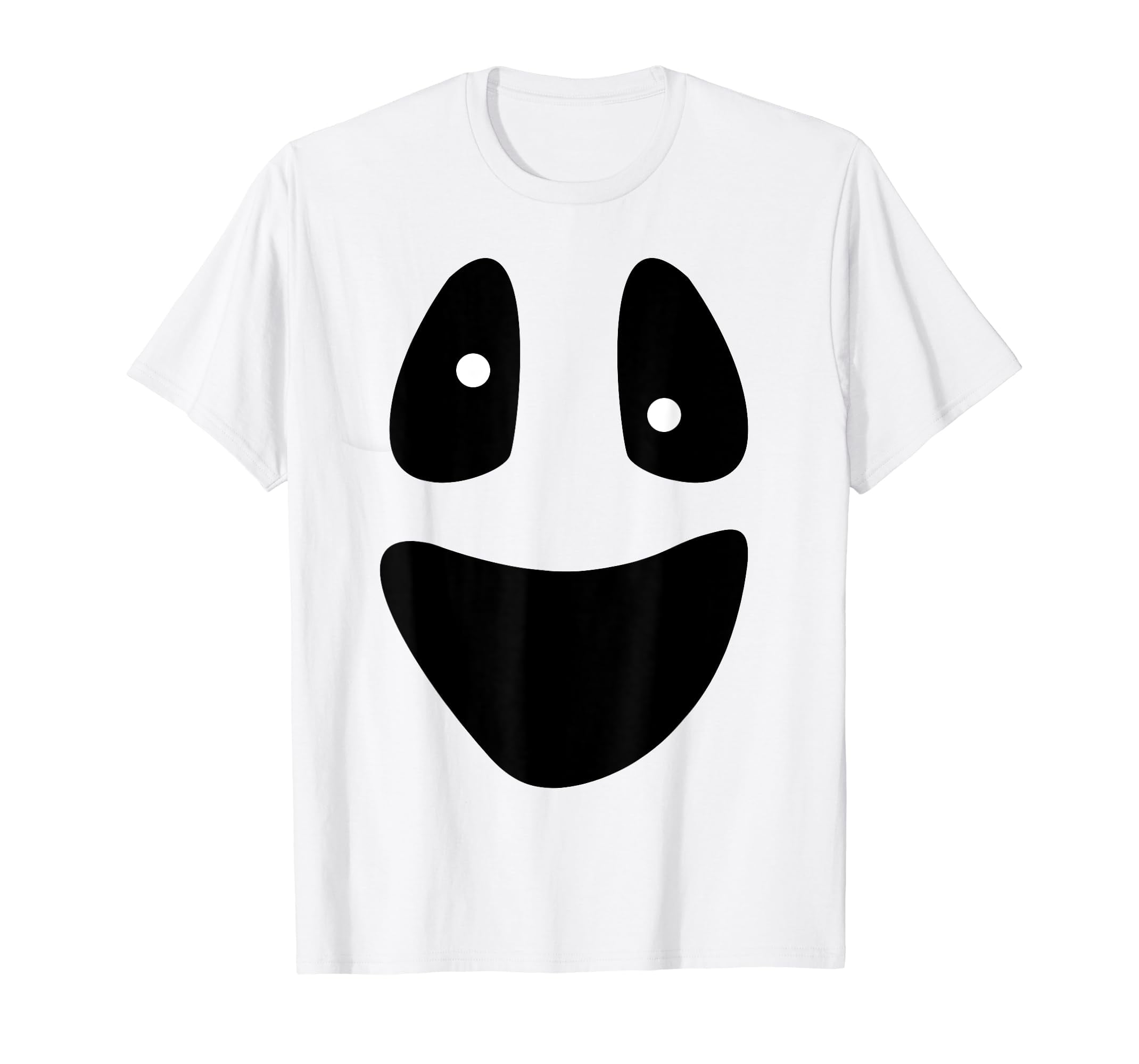 Ghost Funny Scary Face Lazy Halloween Costume White TShirt Casual