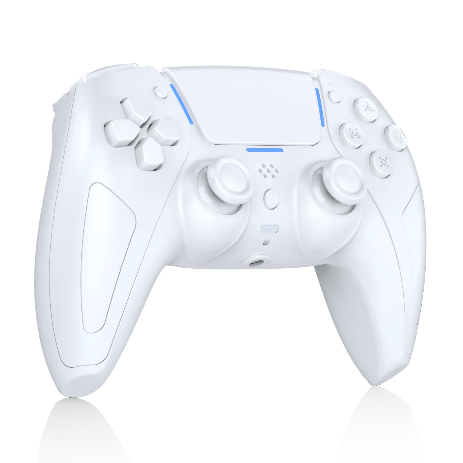 Ghost Gear Wireless PS5 Controller White for Console & Mobile Gaming – Hall Effect Joysticks Bluetooth Gamepad for PS5, PC, iOS & Android with Motion Control & Vibration